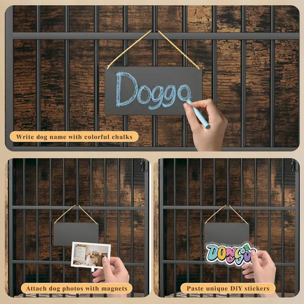 Heavy Duty Double Dog Kennel Furniture With Removable Divider