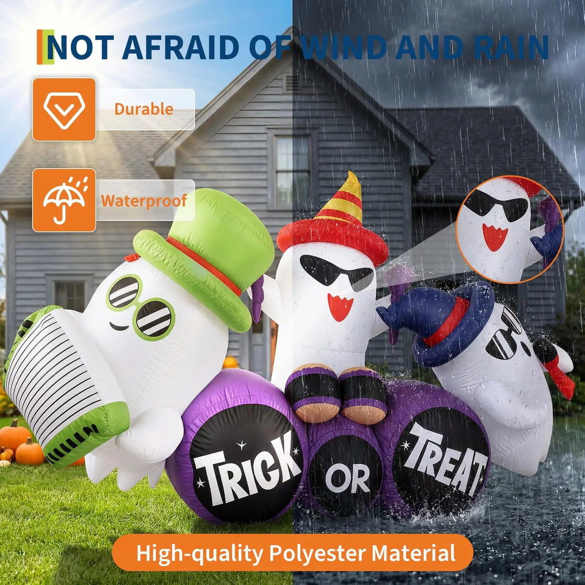Halloween Inflatable Ghost Decoration With LED Lights for Outdoor Yards