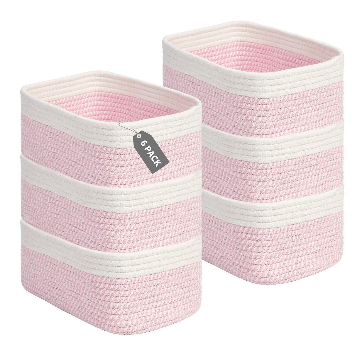HiMISS Cotton Rope Storage Baskets Rectangular Toy Organizer