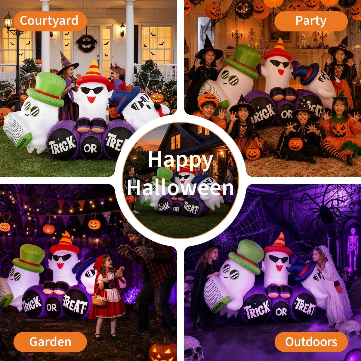 Halloween Inflatable Ghost Decoration With LED Lights for Outdoor Yards