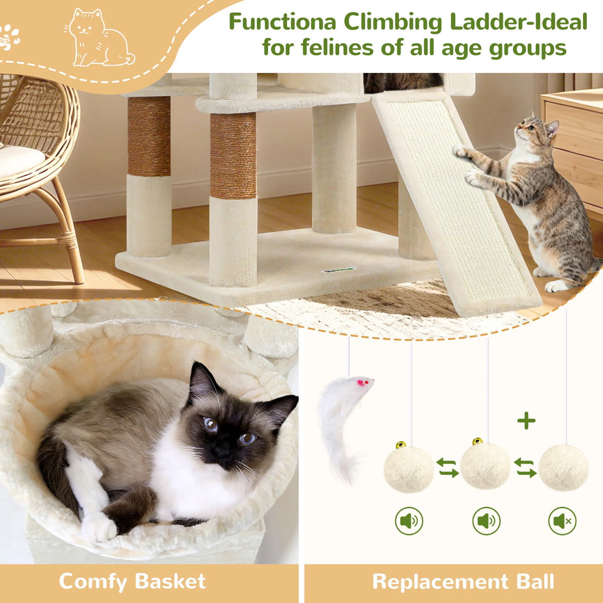 Globlazer Multi-Level Cat Tree Tower With Condos And Hammocks