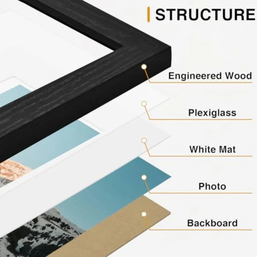 10 Piece Wooden Picture Frame Gallery Wall Display Set