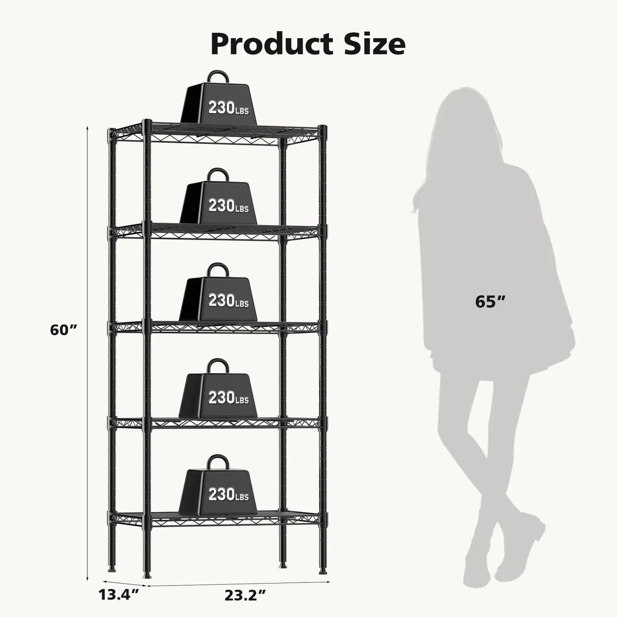 JHK Adjustable Metal Wire Storage Shelves For Home Organization