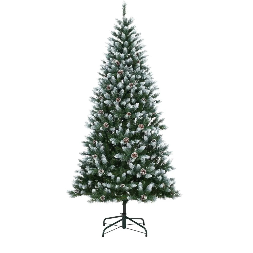 Prelit Flocked Artificial Christmas Tree With Led Lights