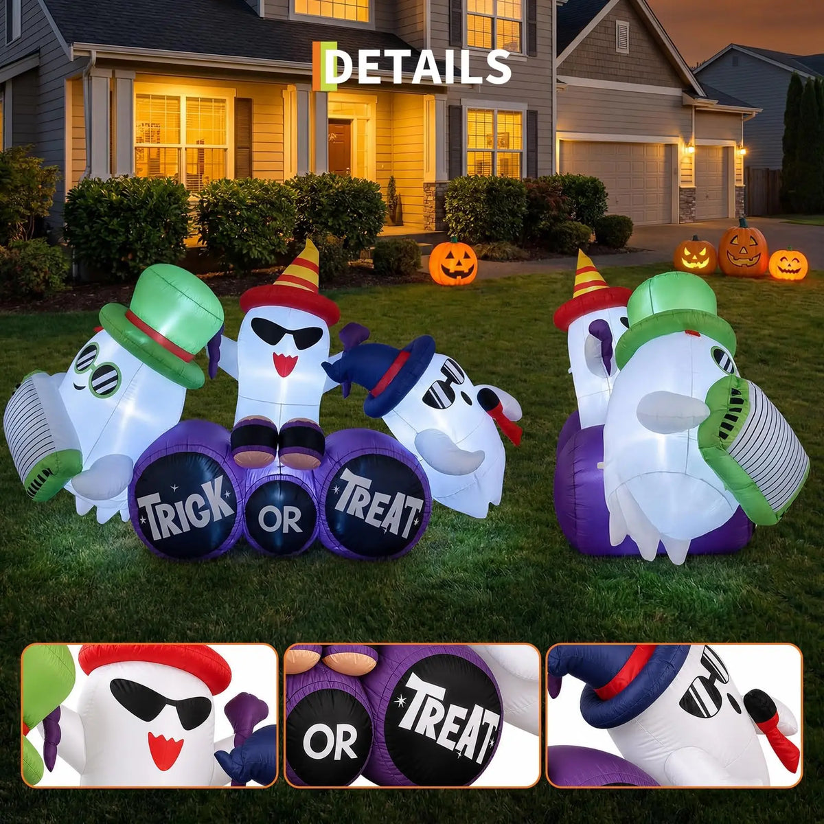 Halloween Inflatable Ghost Decoration With LED Lights for Outdoor Yards
