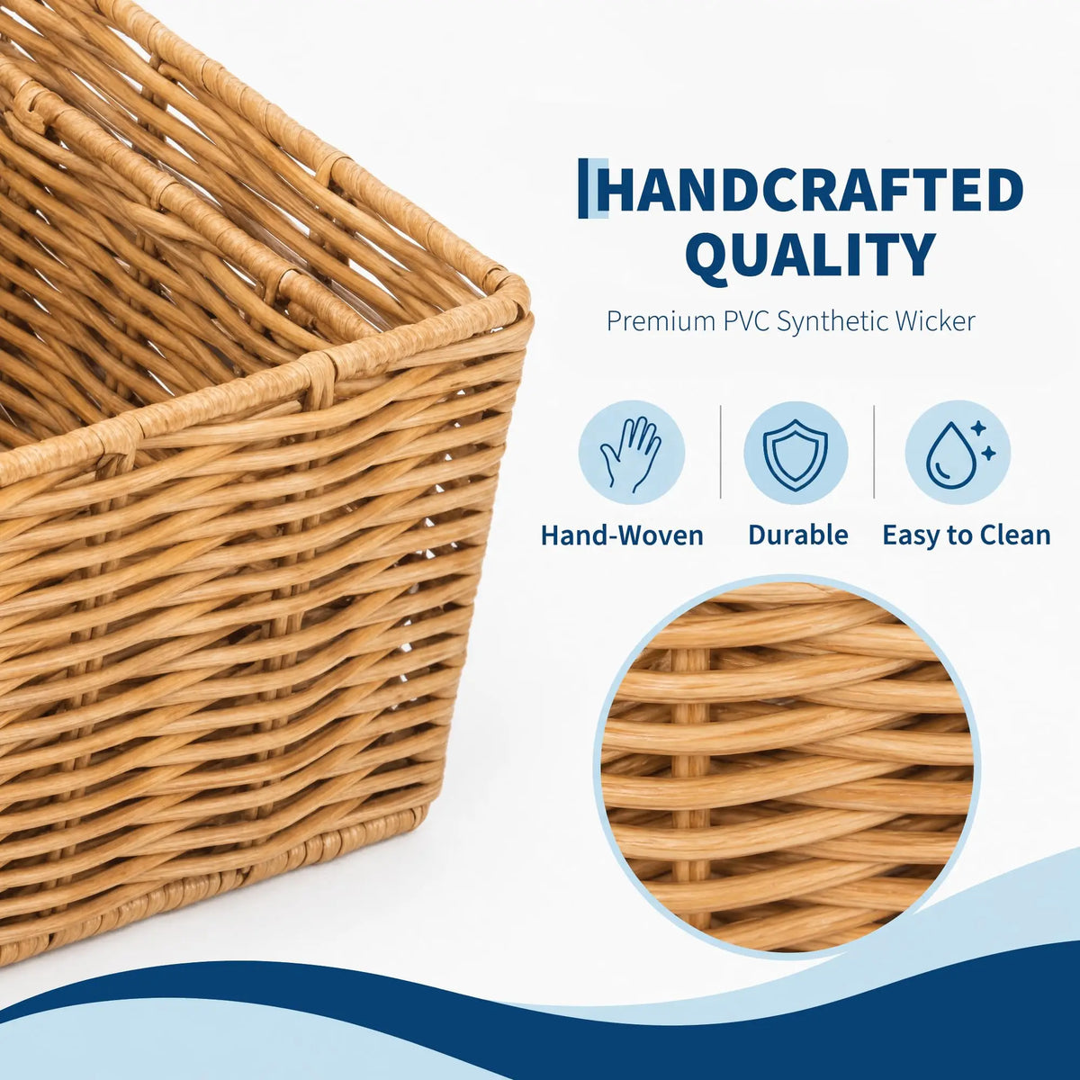 Handwoven Wicker Storage Basket With Lid And Rack