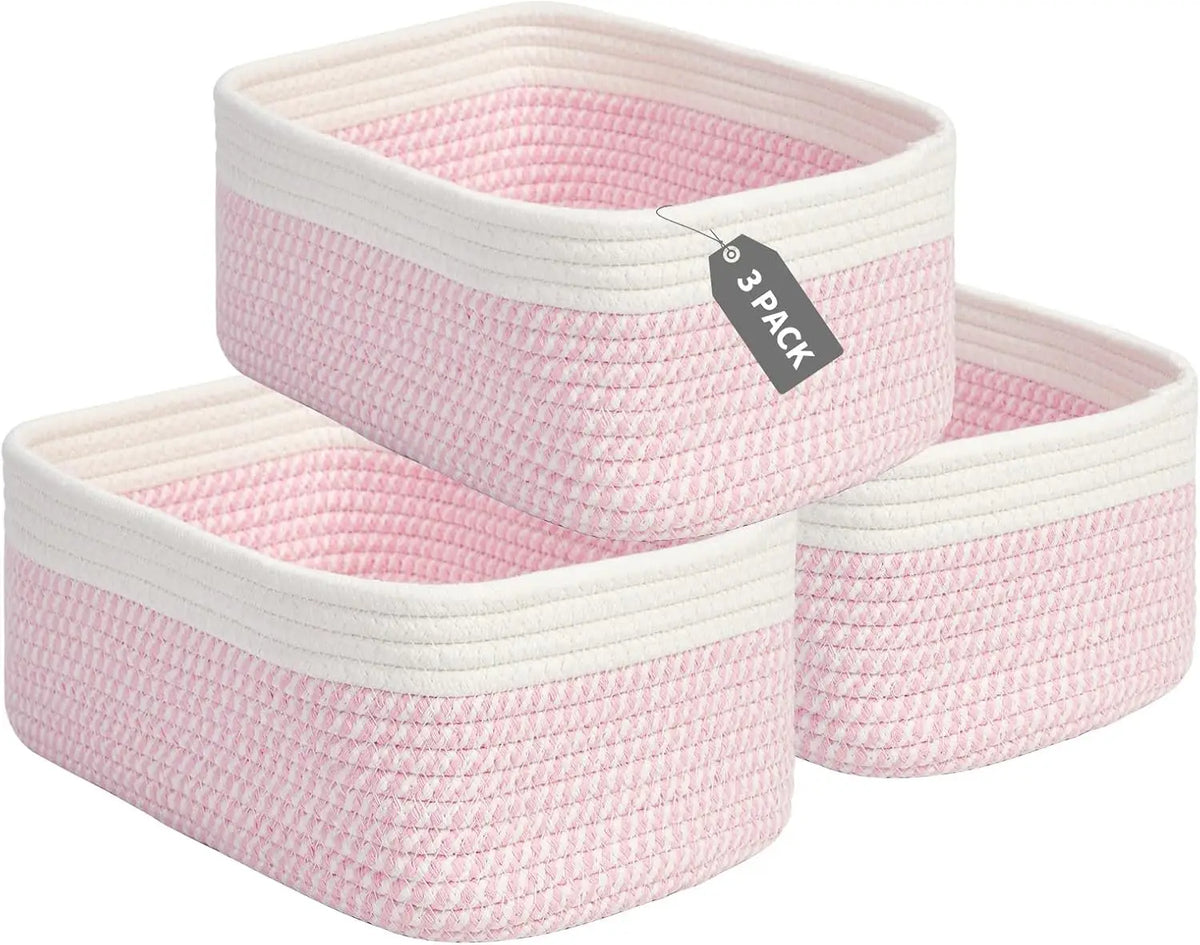Garvee Cotton Rope Woven Storage Baskets for Home Organization