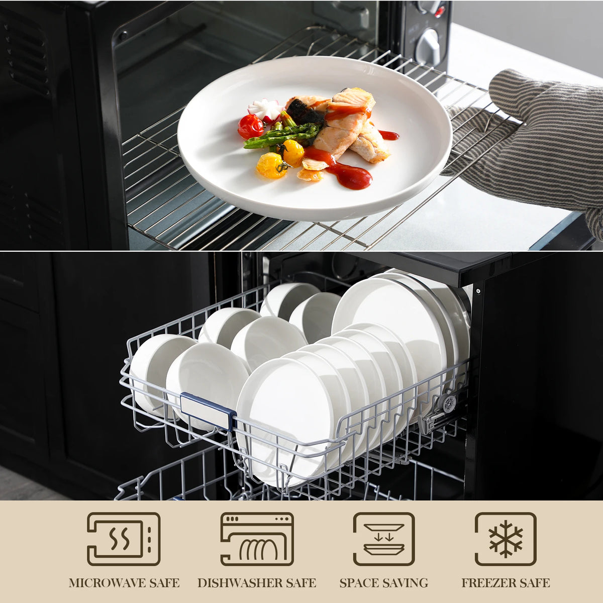 Malacasa Ceramic Porcelain Dinnerware Set