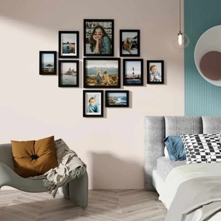 10 Piece Wooden Picture Frame Gallery Wall Display Set