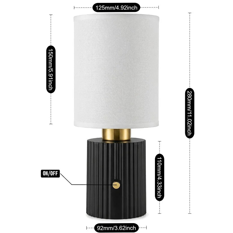 Jian Bian Rechargeable Touch Dimmable Fabric Shade Table Lamp