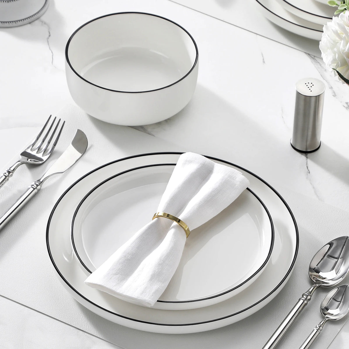 Malacasa Ceramic Porcelain Dinnerware Set