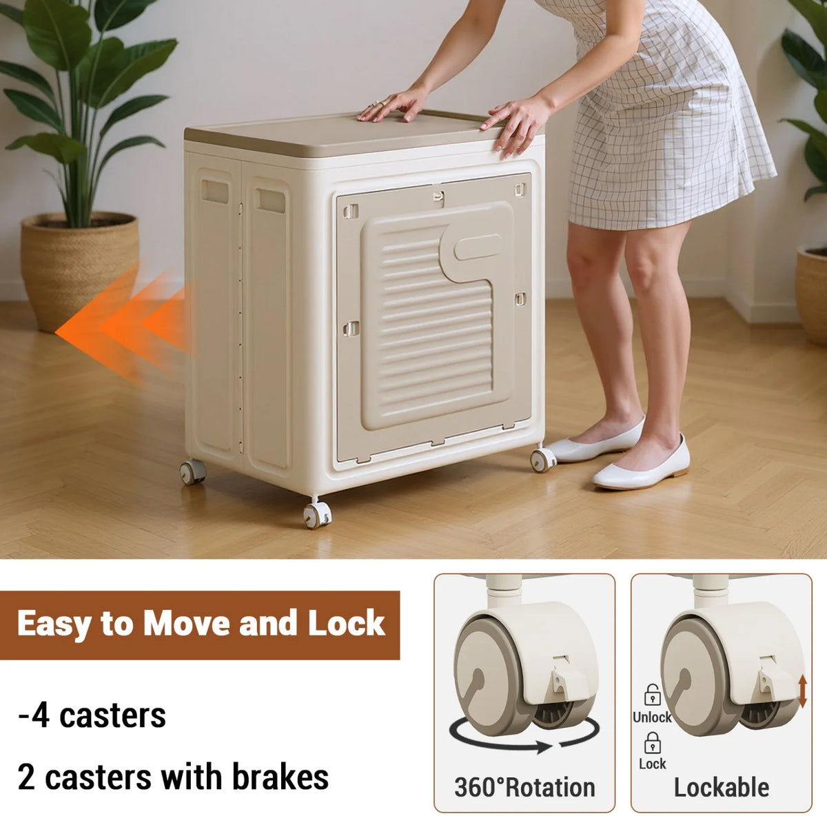 HiMISS Rolling Collapsible Laundry Hamper With Lid