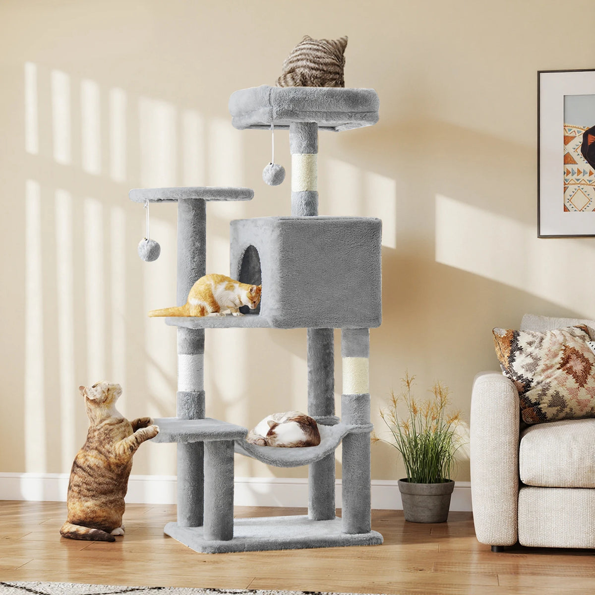 JHK Multi-Level Cat Tree With Sisal Scratching Posts