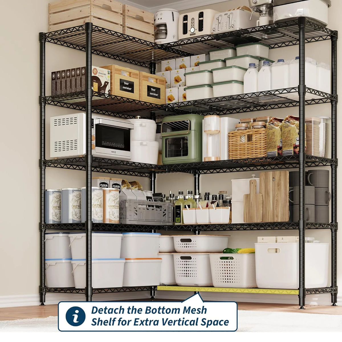 Twisterck Heavy Duty Metal Storage Shelves Adjustable Pantry Rack
