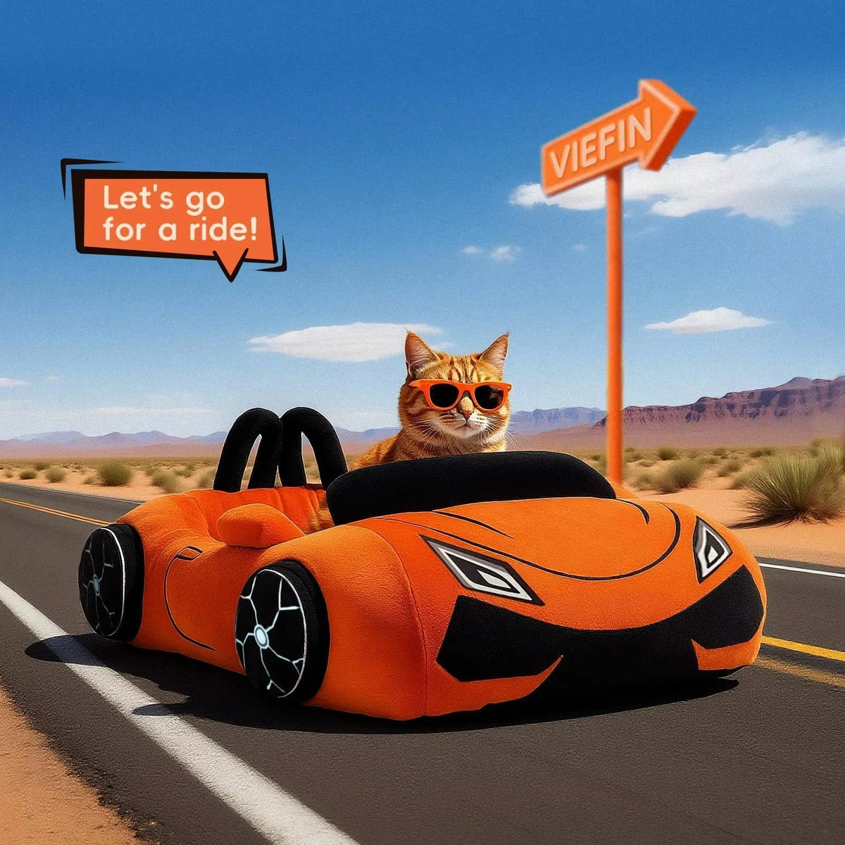 CWV Supercar Cat Bed with Soft Cozy Pillow
